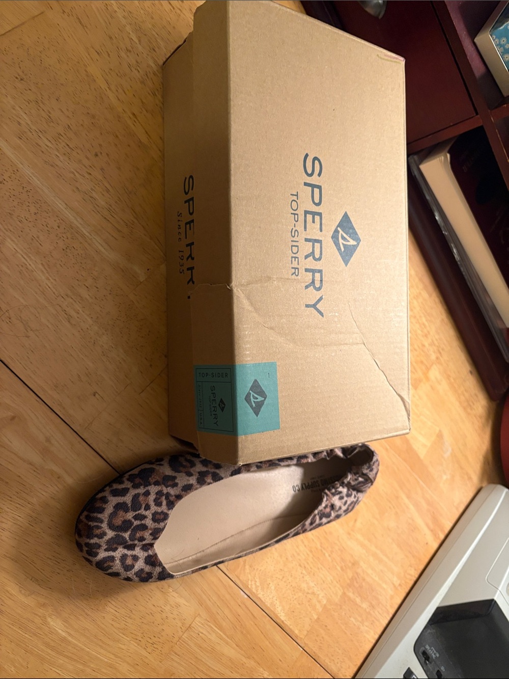 Sperry Leopard Print Women's Slip-On Ballet Flat - Brown/Tan